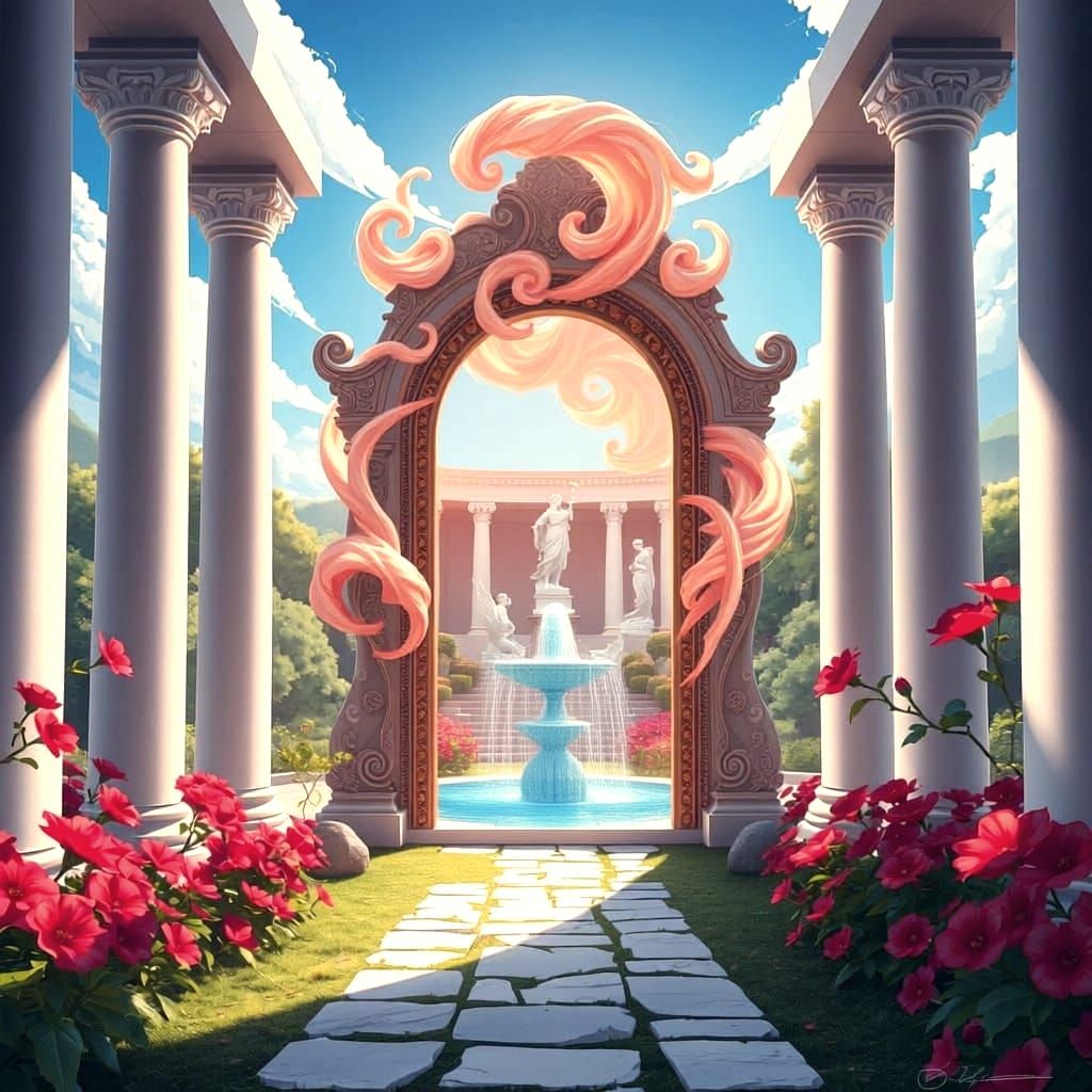 Magical Portal to Ancient Greek Garden