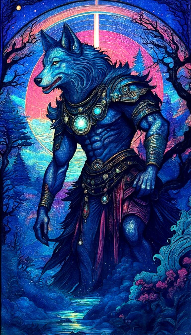 Ethereal Fantasy Art with Stained Glass Texture