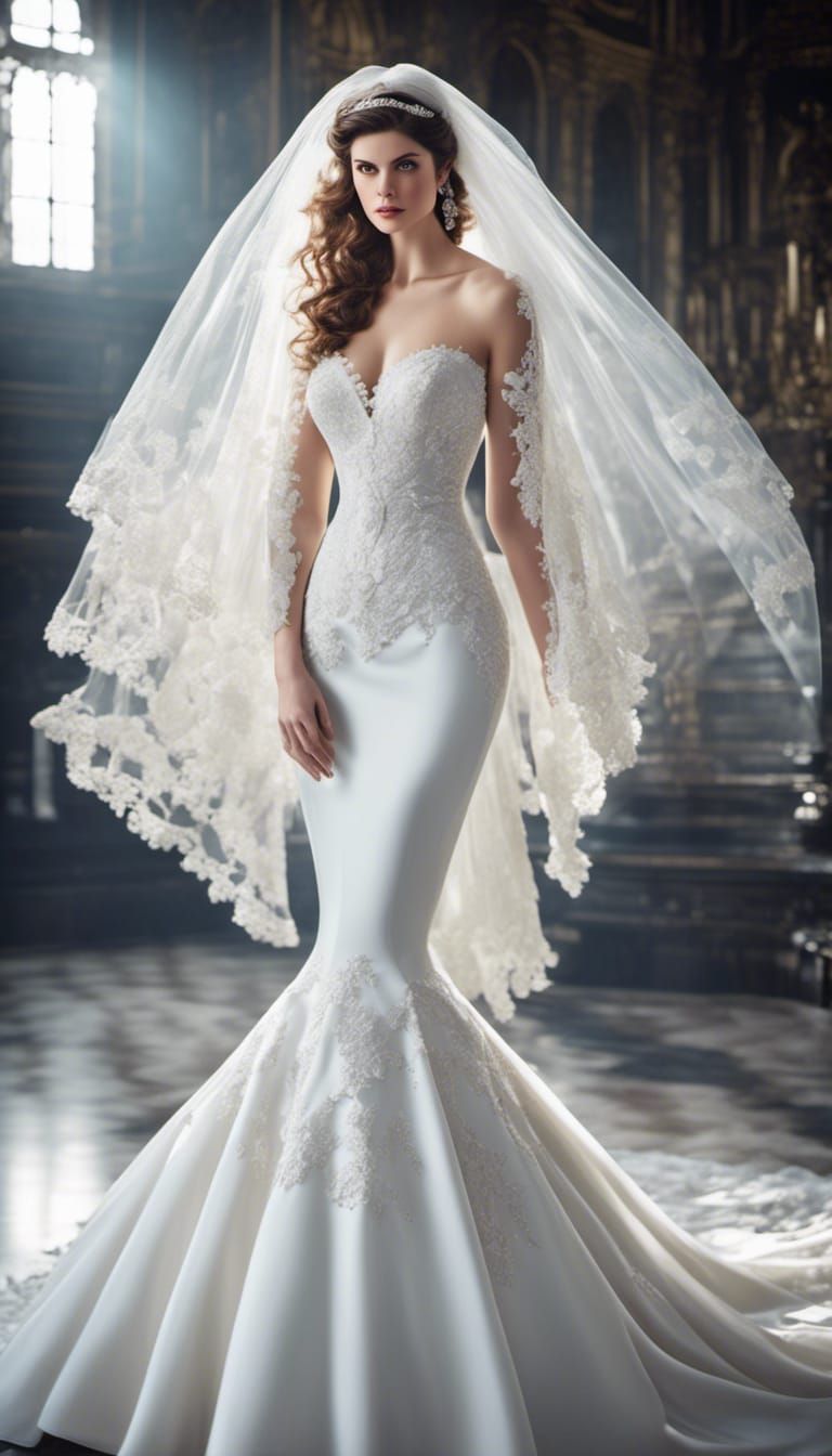 Alexandra Daddario in Victorian Mermaid Gown