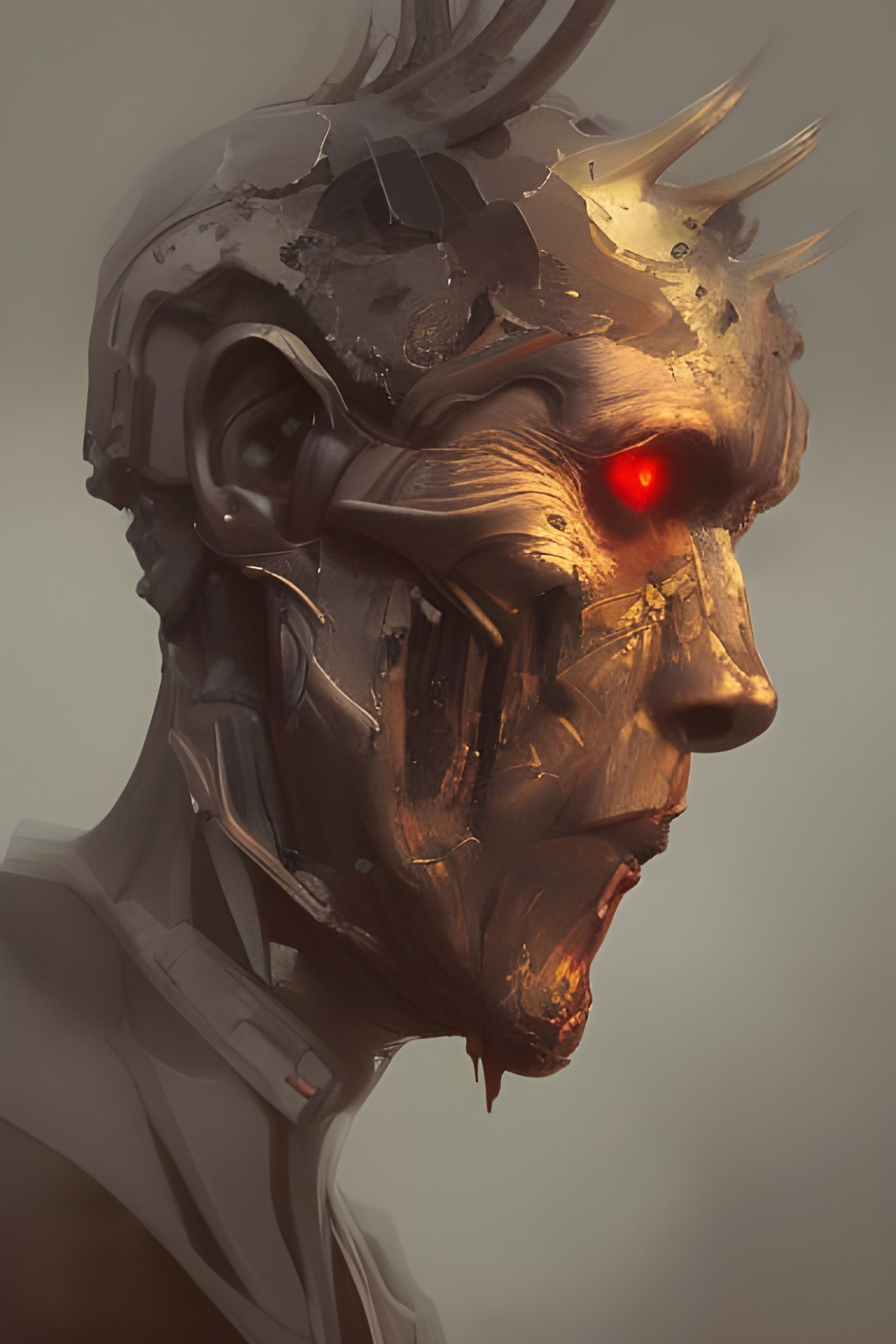 Horror Portrait of The Sentinel in Hyperdetailed Style