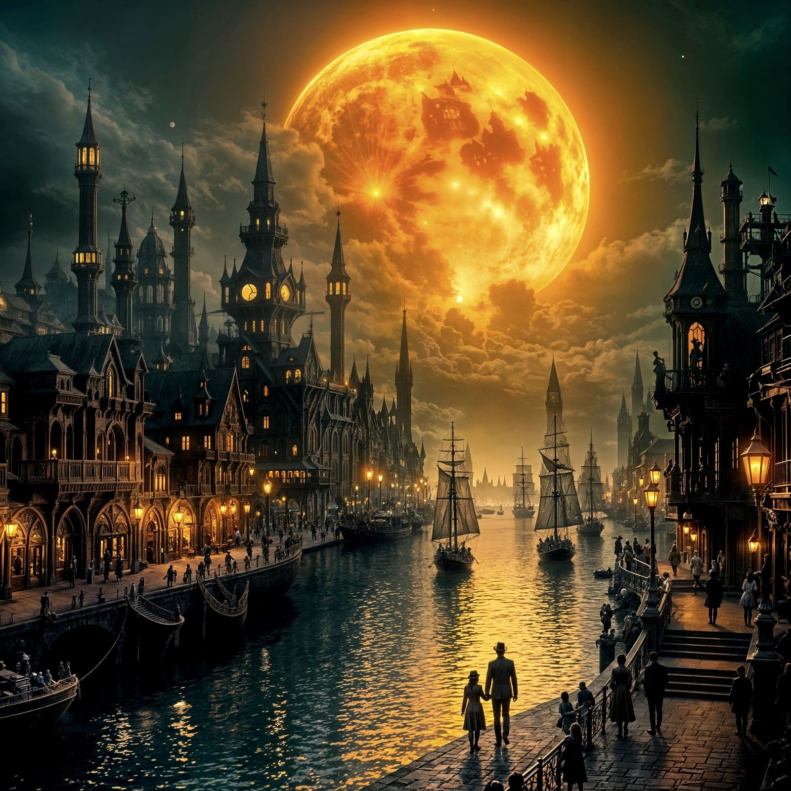 warm golden lanterns