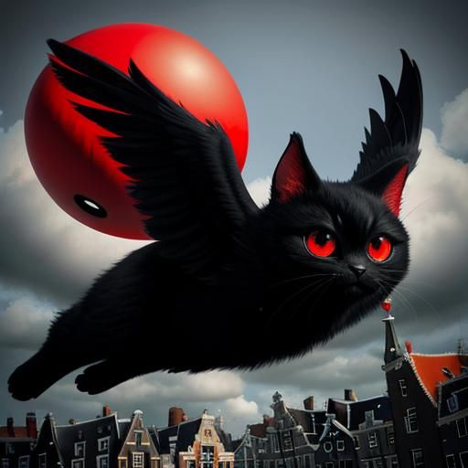 Surreal Fluffy Ball Flies Over Amsterdam