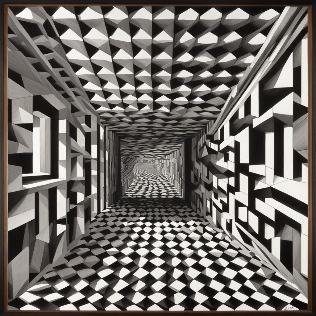 Spellbinding Trompe L'Oeil Op-Art Masterpiece
