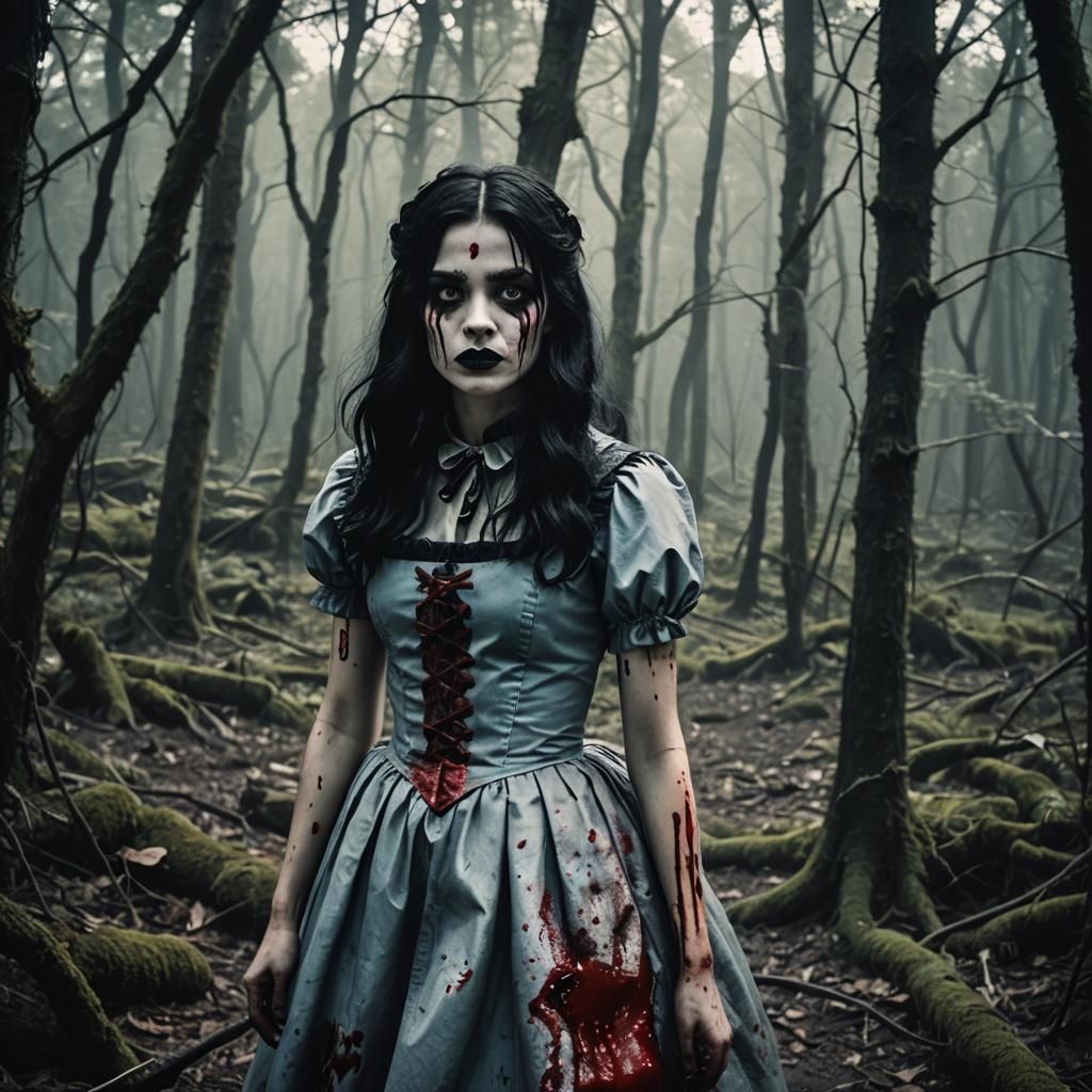Dark Alice in Wonderland: A Cinematic Film Still