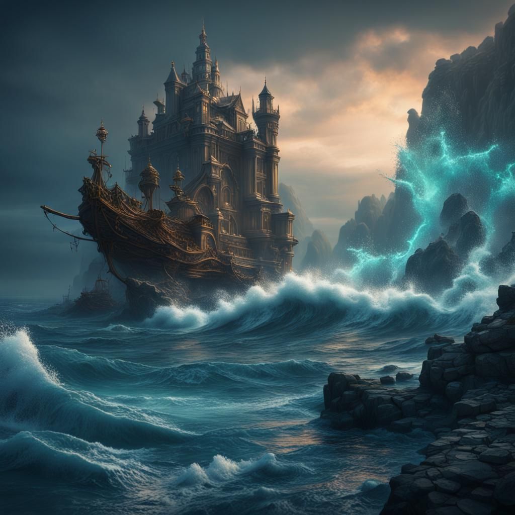 Fantastical Sea Matte Painting in Deep Color