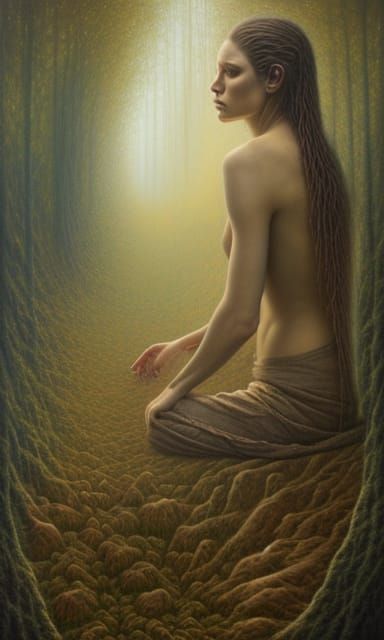 Ornate Network Surrounds Rotating Sphere in Forest Exposure