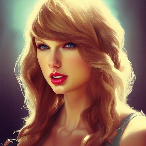 Detailed Portrait of Taylor Swift in Art Nouveau Style
