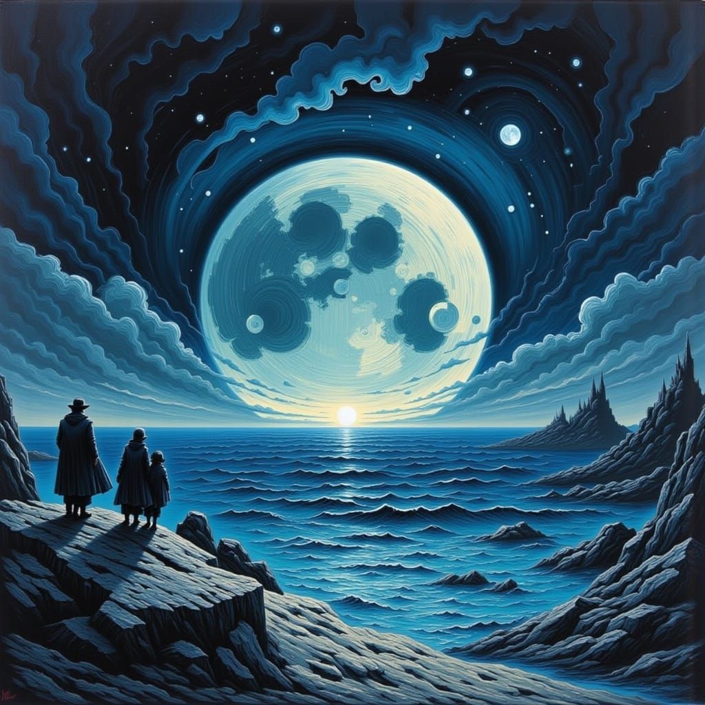 Ocean Moonlight: Surreal Seascape