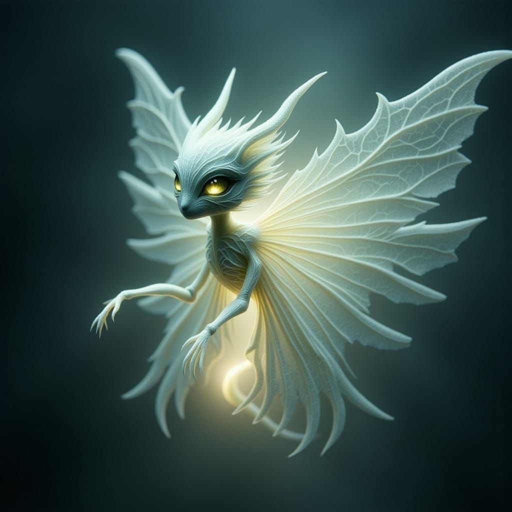 Ethereal Glowing Creature in Gothic Fantasy Art