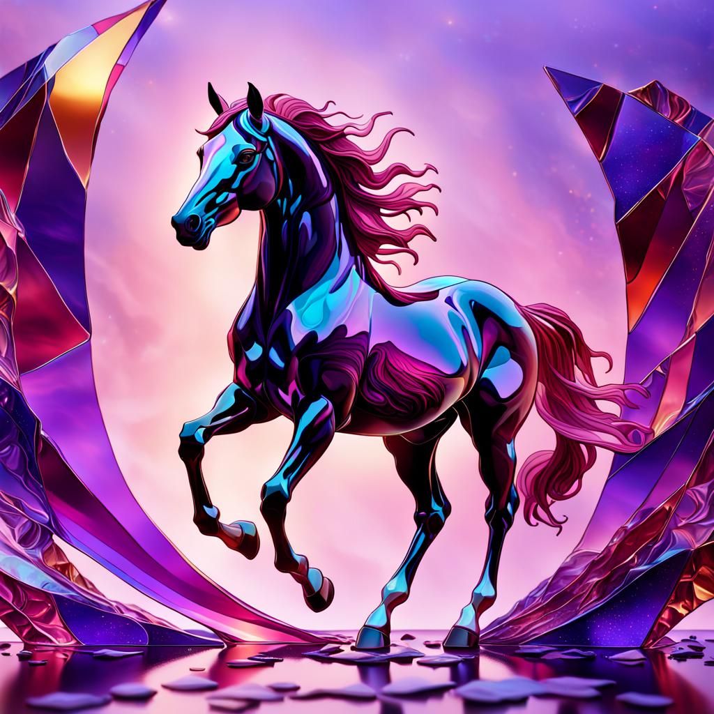 Glass Equine Concept Art in Unreal Engine 5 Style