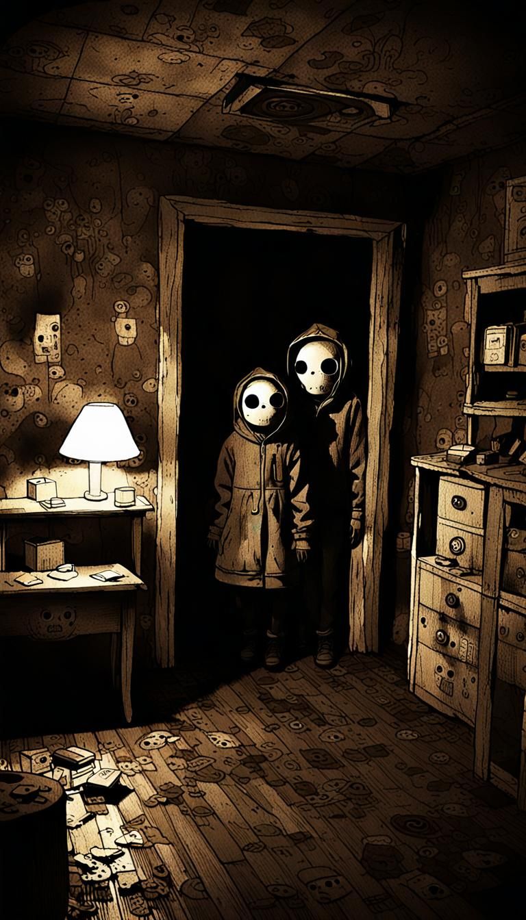 Creepy Ghost in Dark Room: Neo-Harajuku Style