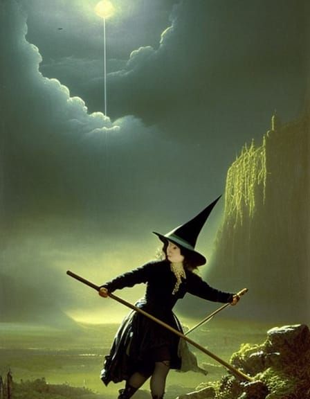 Scary Witch in Scottish Highlands, Horror Art