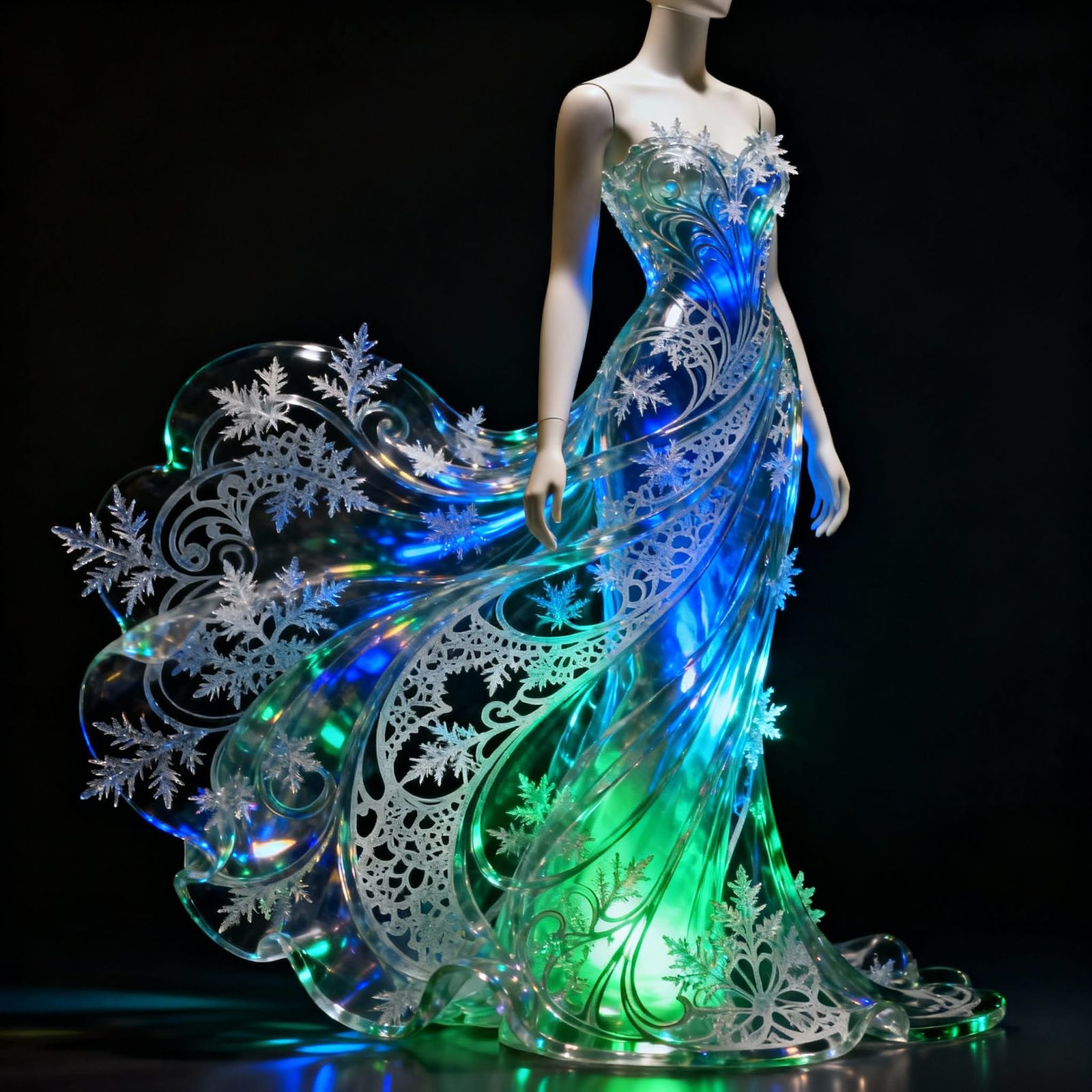 Art Nouveau Glass Gown Shimmers with Jewel Tones