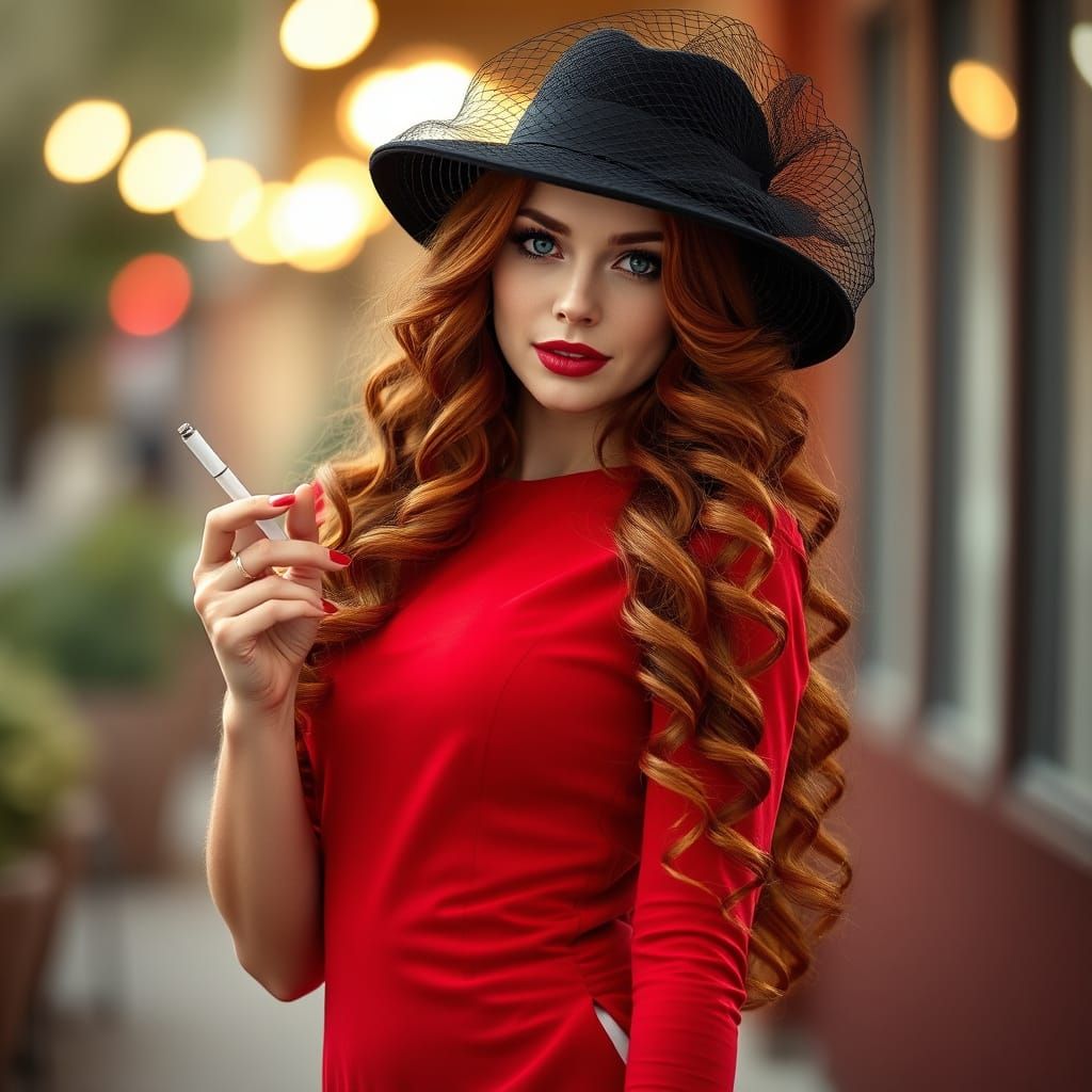 Glamorous Model in 60s Style Dress, Professional Photo