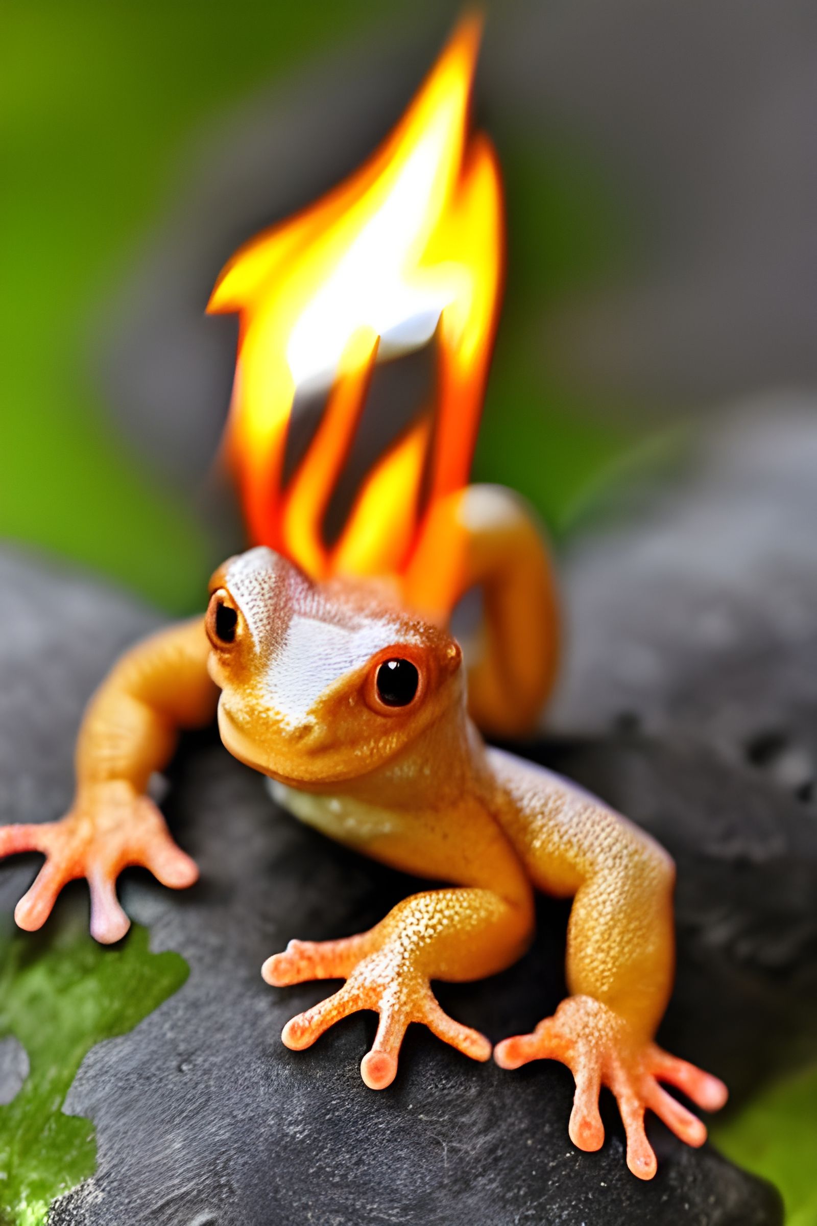 Baby Mythical Salamander in Fire