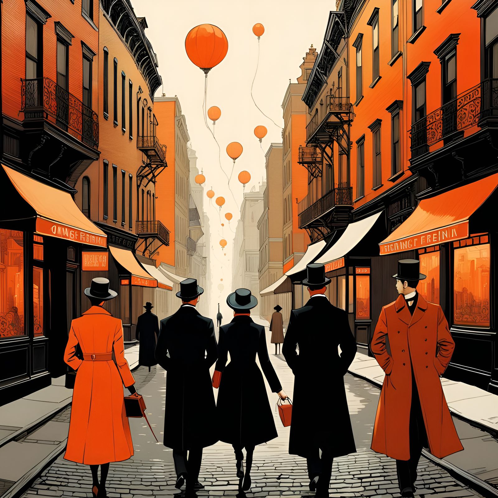 WALKING DOWN THE STREET - 30's fashion style