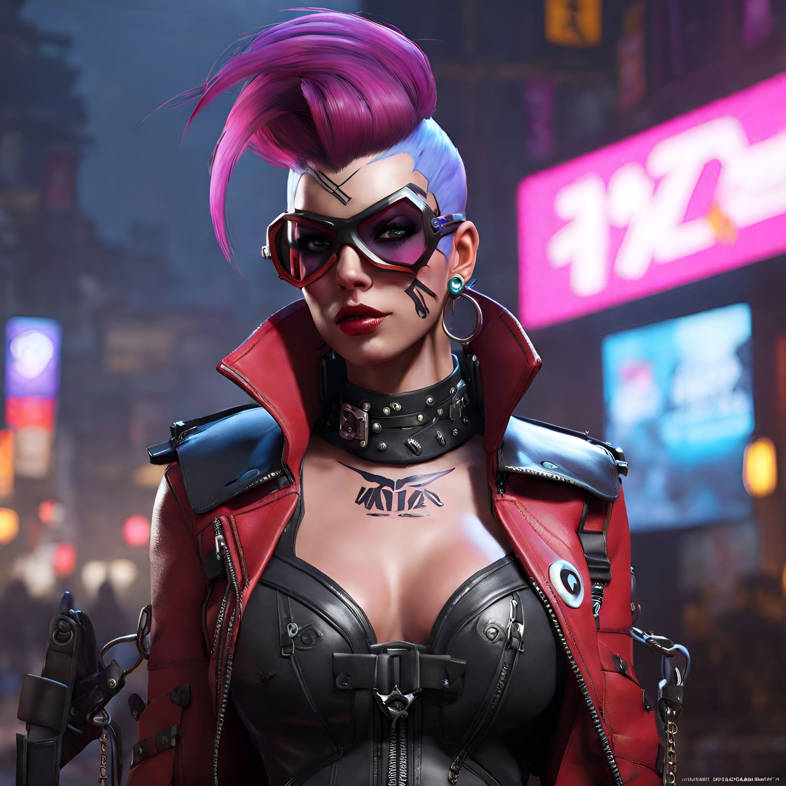 Widowmaker as Punk Delinquent in Hyperdetailed Style