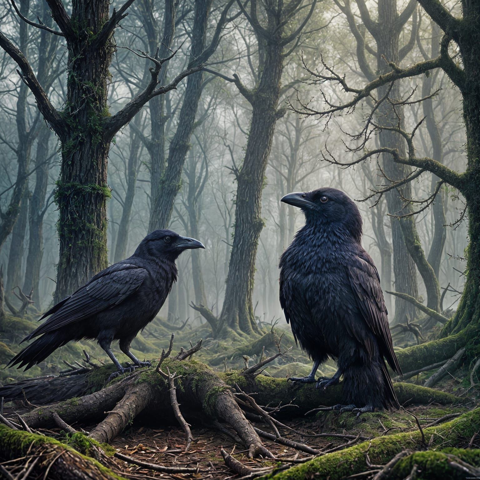 Raven and Deer: Dramatic Digital Matte Painting