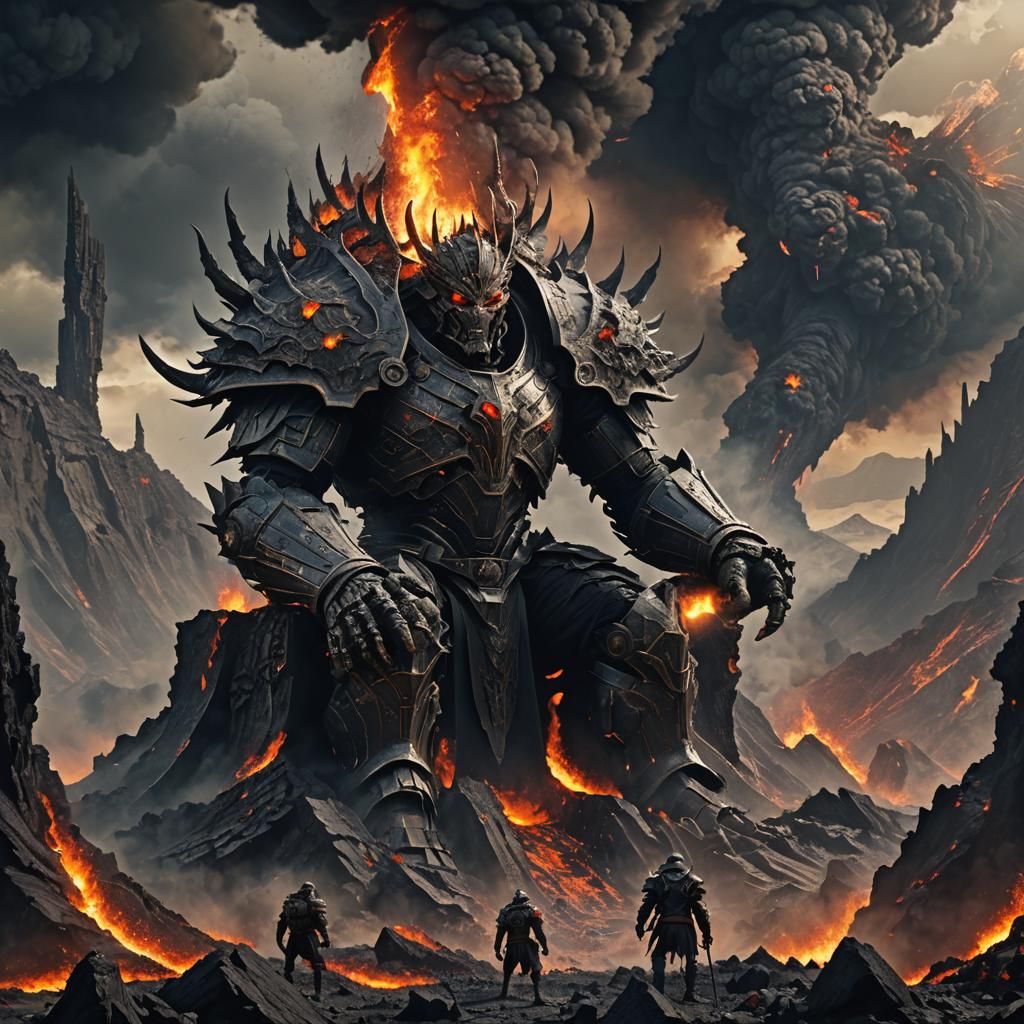 Steel King on Volcanic Throne: Digital Matte Painting
