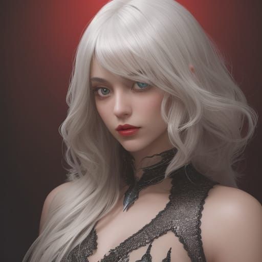 Dark Fantasy Siren in Neon Hues