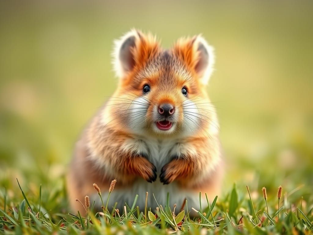 Happy Quokka in Whimsical Children's Illustration Style