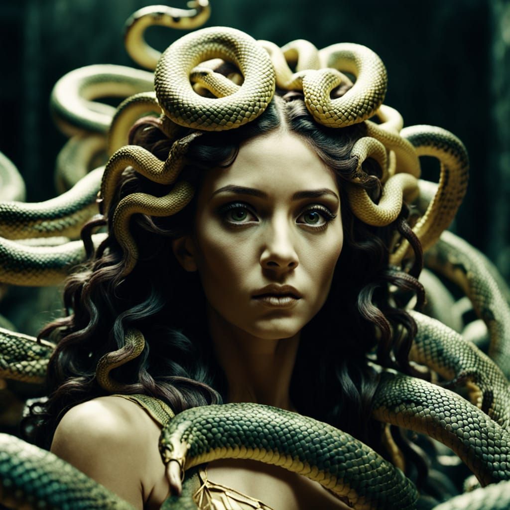 Cinematic Medusa with Golden Lighting