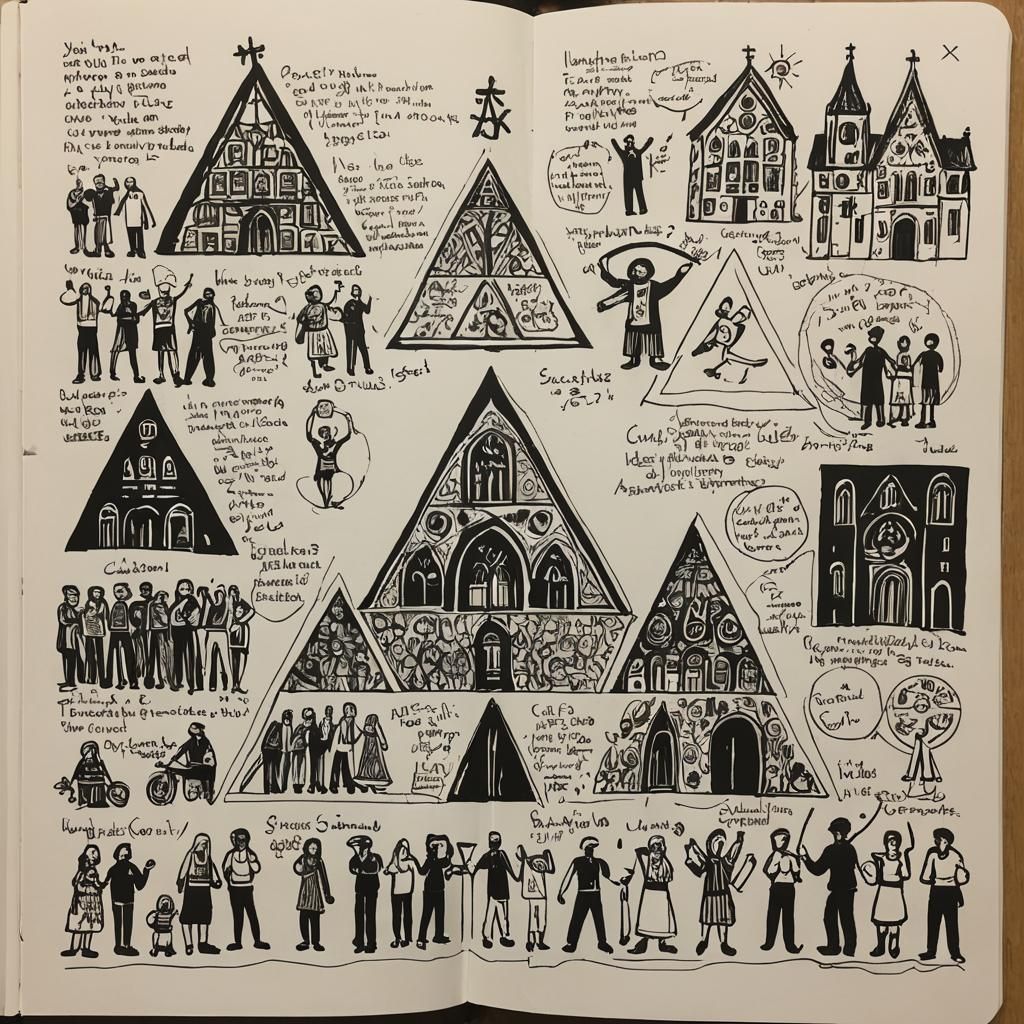 YMCA Sketchbook Drawing with German Text