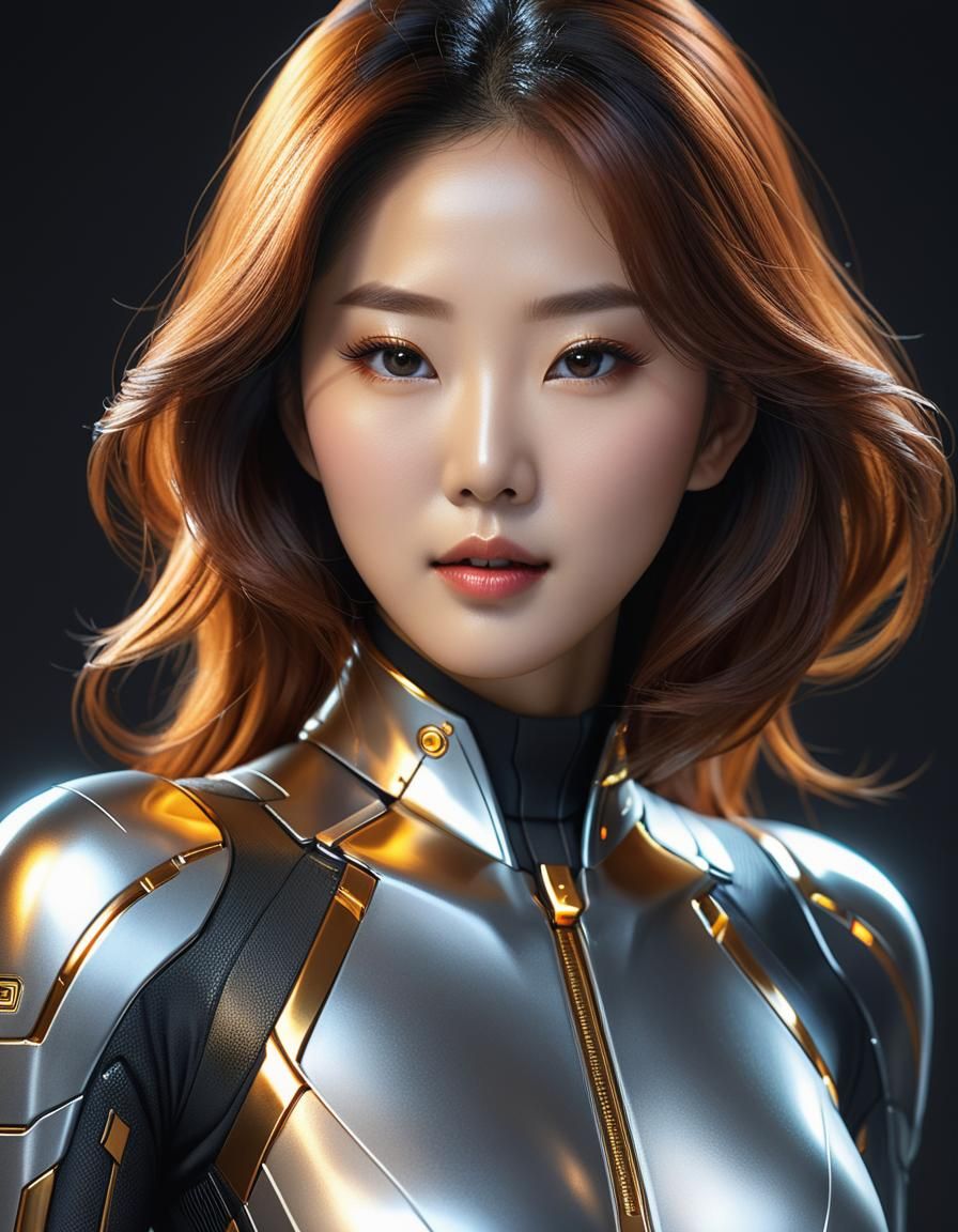 Beautiful Woman in Sci-Fi Suit: Digital Painting