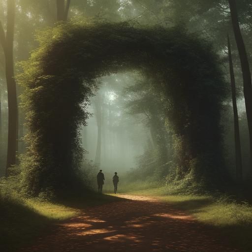 Romantic Forest Archway in Golden Light