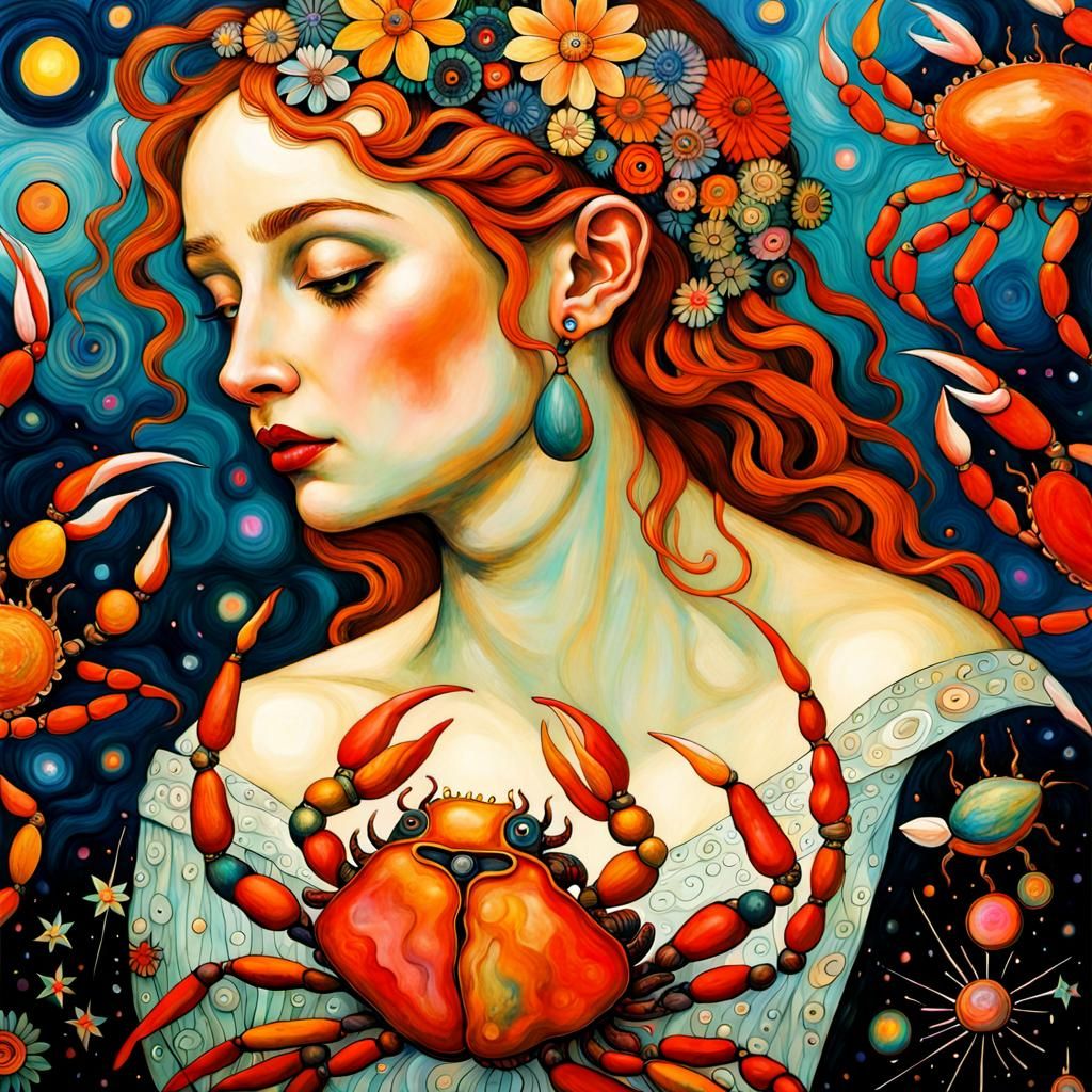 Celestial Crab in a Maximalist, Bohemian Style