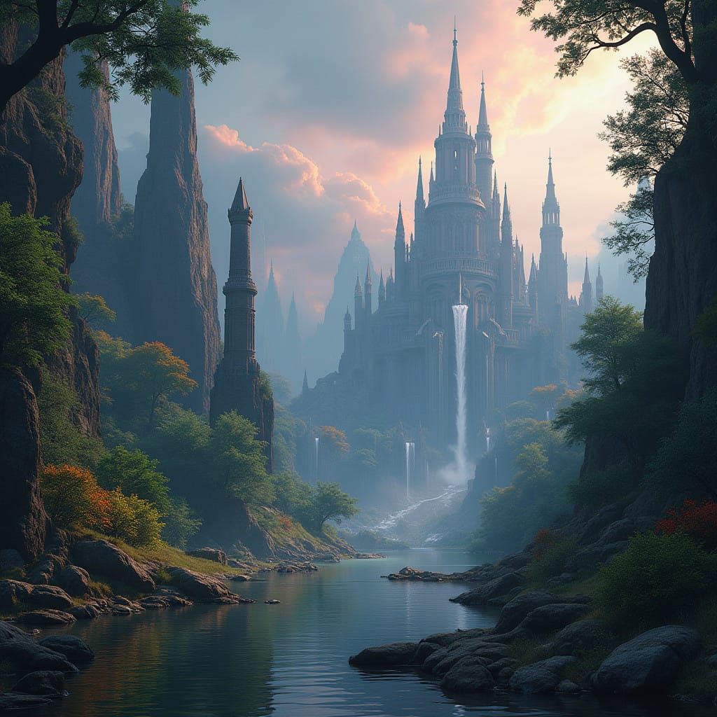 Ancient Hunkakaricum Cityscape in Vibrant Matte Painting Sty...