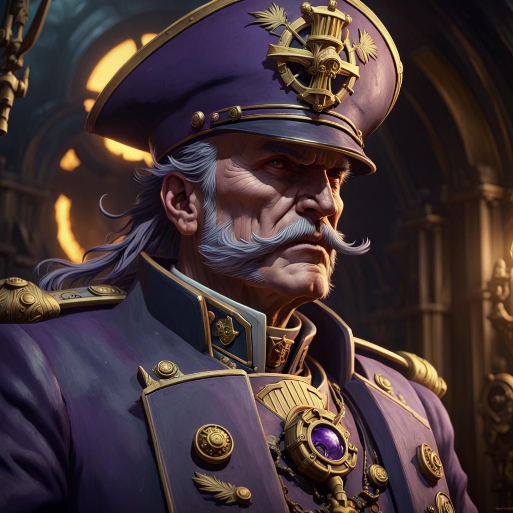 Warhammer 40k Admiral in Dark Fantasy Style