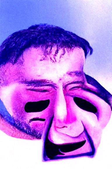 Man trying to hide the pain on his face