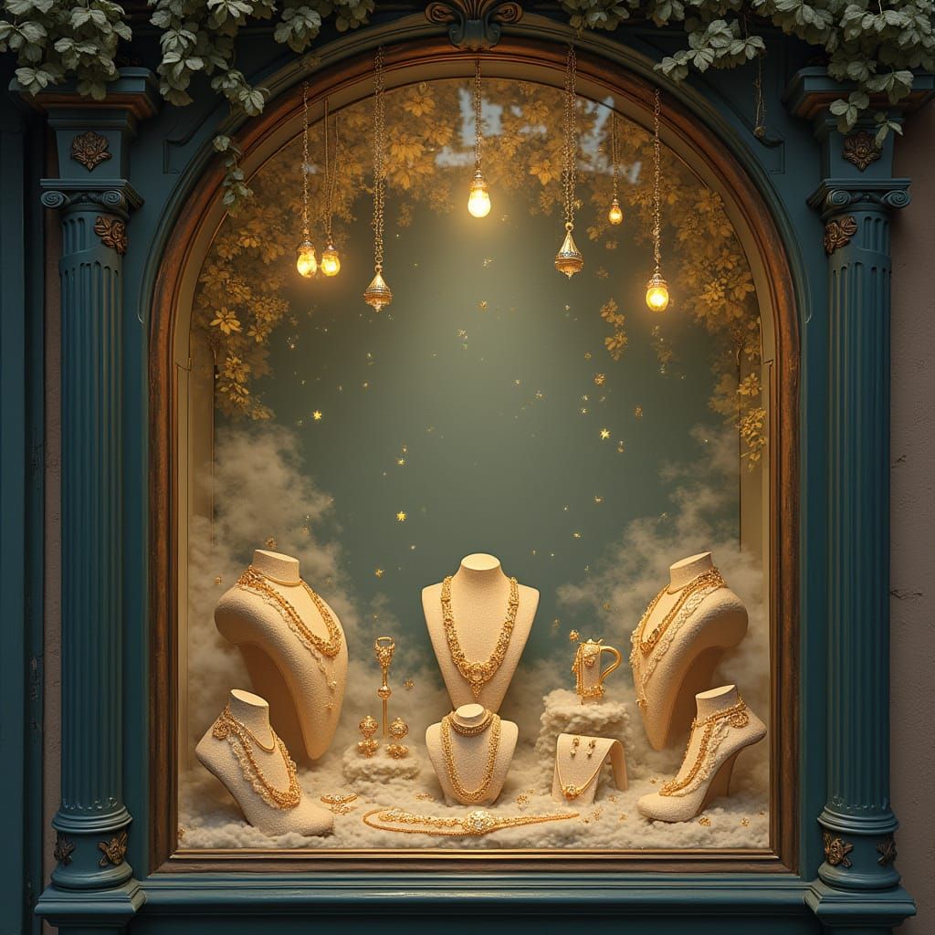 Exquisite Jewelry in Enchanted Shop Window