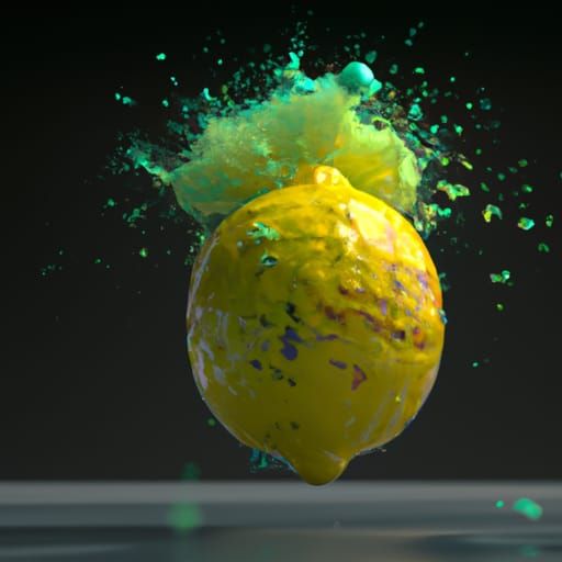 Lemon Bomb Explosion in Slow Motion: Matte Painting