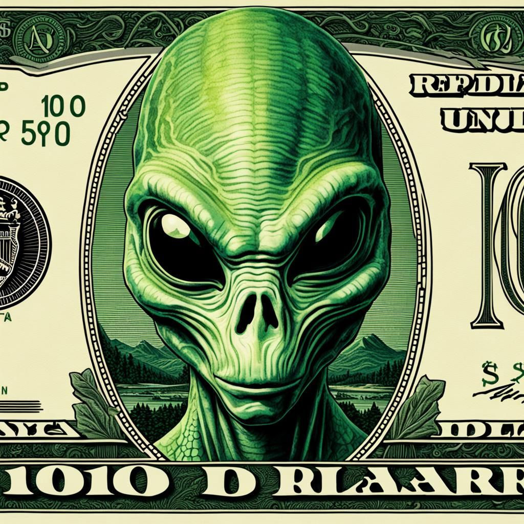 Alien Head on $100 Bill: Reptilian Message