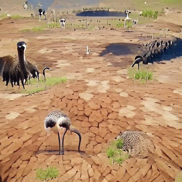Intense Ostrich Stare-Down: Digital Art