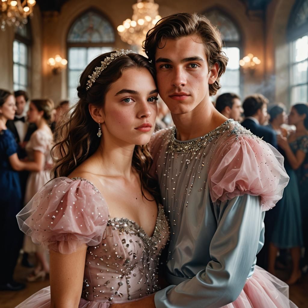 Tomboy in Tulle Dress, Photorealistic Portrait