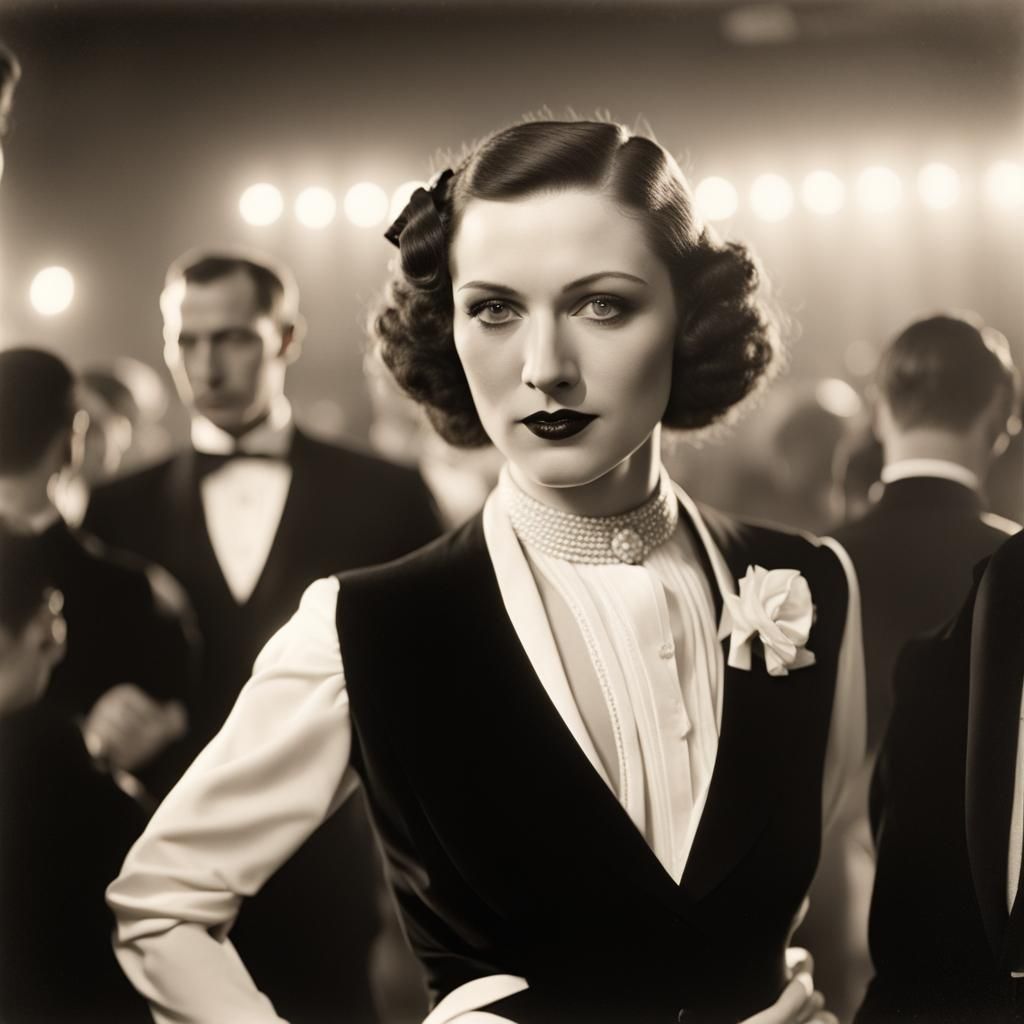 Woman in Tuxedo at 1930s Berlin Nightclub