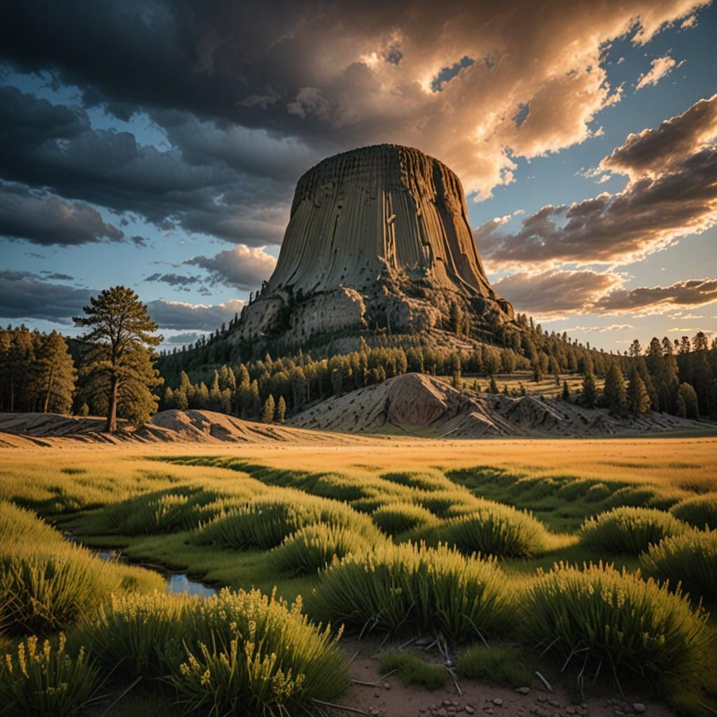 Surreal Monolith Towered Above a Dramatic Wyoming Landscape