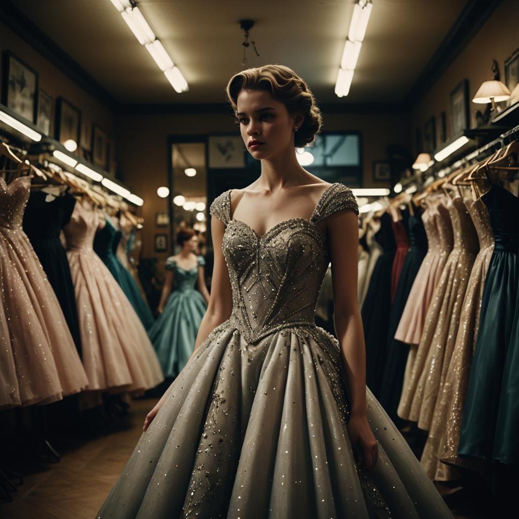 Boy in Ballgown: Cinematic Film Noir Still