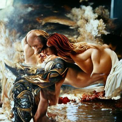 Ares and Aphrodite: Oil Painting Portrait