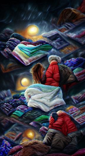 Detailed Painting of a Search for Warmth