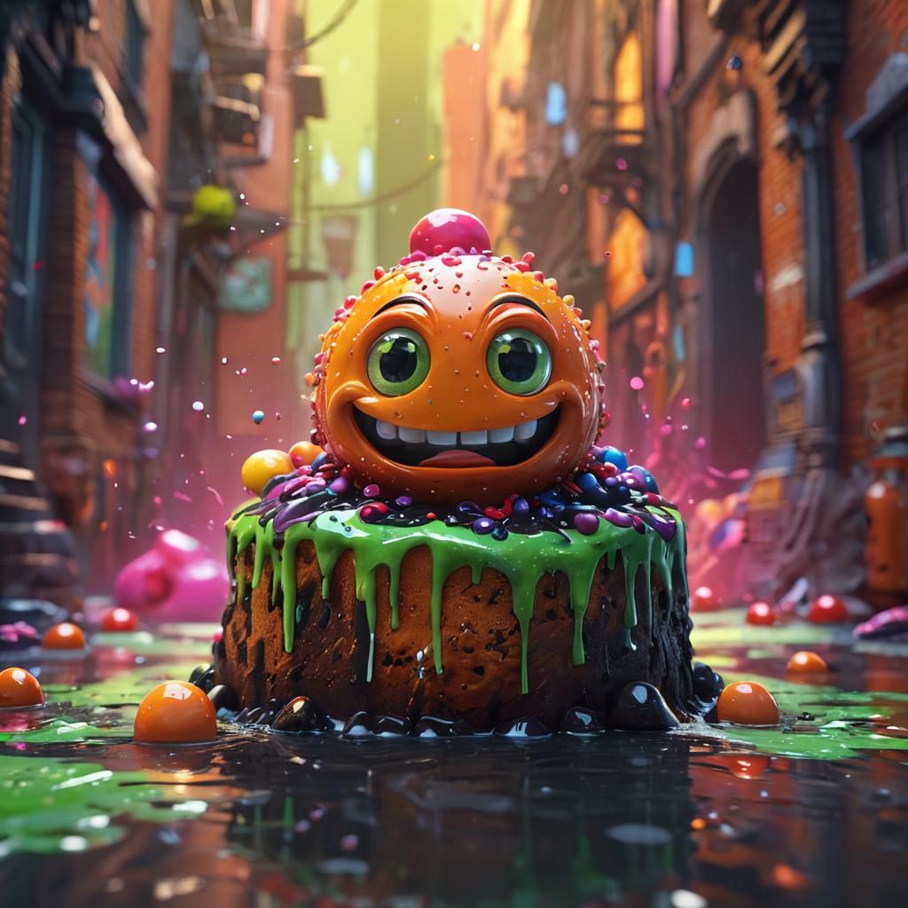 Vibrant Lime Candyman in Detailed 3D Digital Art