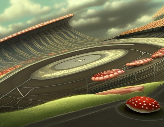 mushroom speedway detailed matte painting