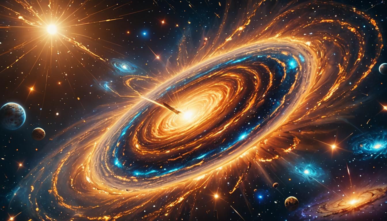 Celestial Being Made of Stars Flies Through Cosmos