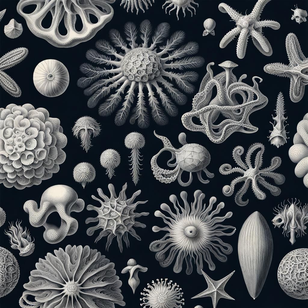 Detailed Biological Illustration by Ernst Haeckel