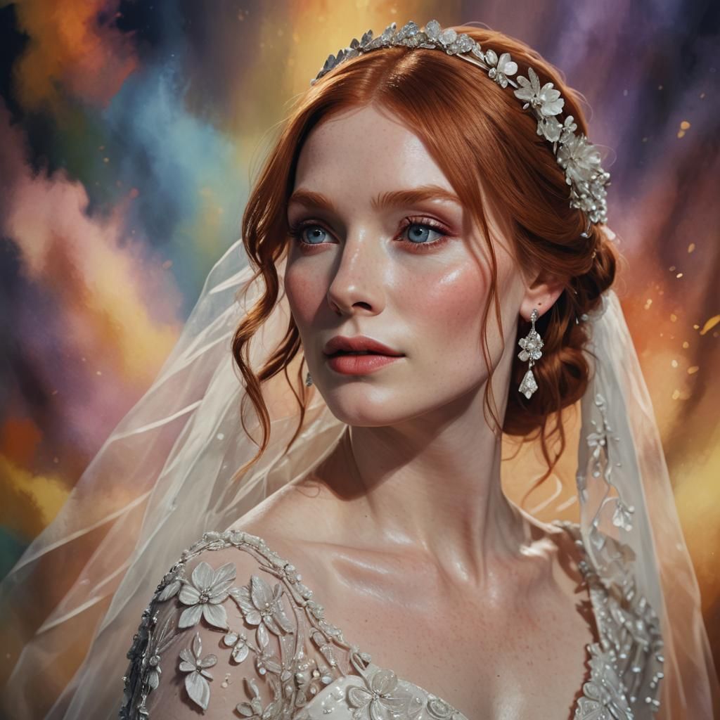 Bryce Dallas Howard as Beautiful Bride: Hyperrealistic Portr...