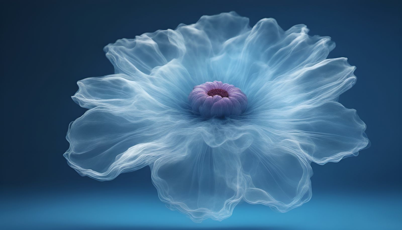 Ethereal Ghost Flower in Holographic Render