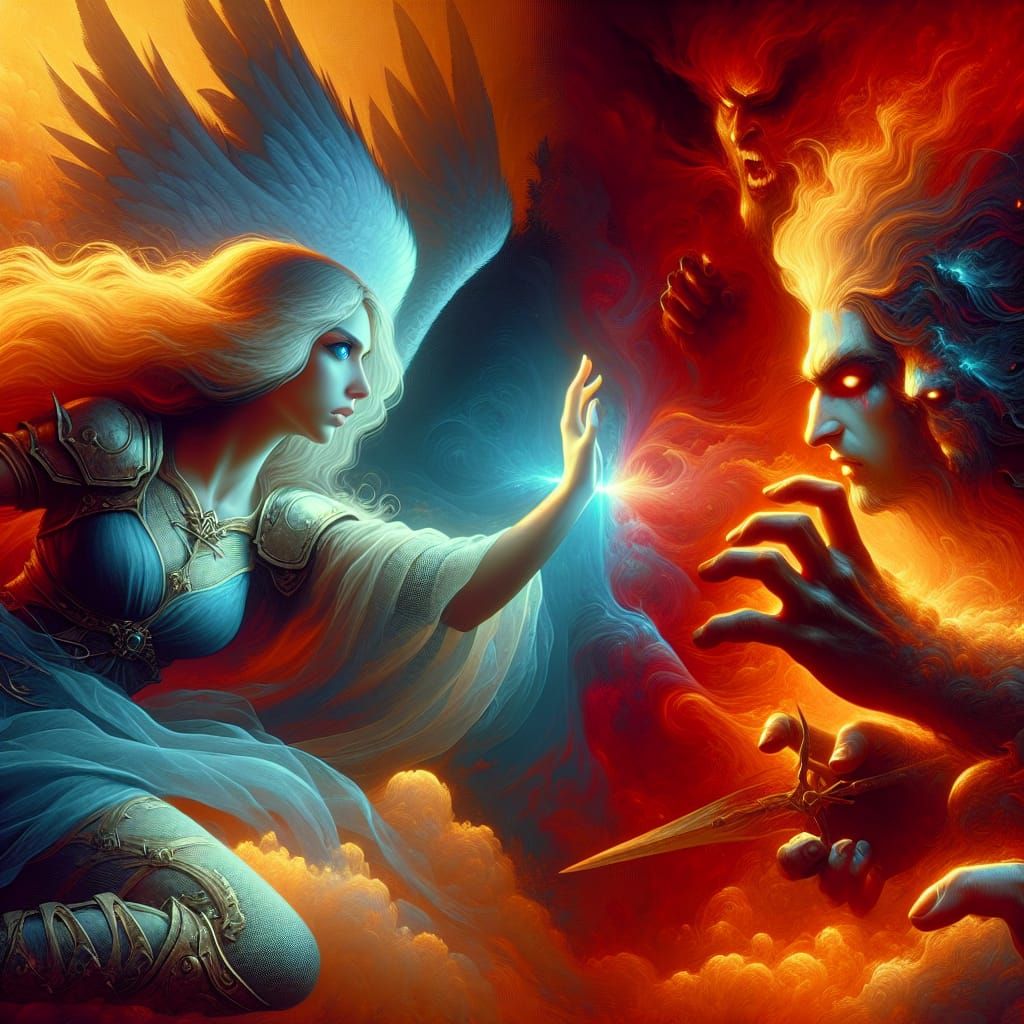 Angelic Protector in a Fantastical Matte Painting